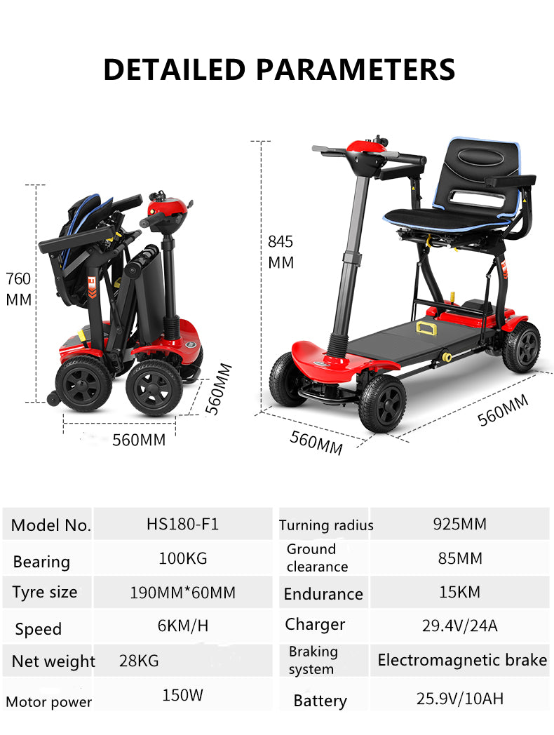 F1 Lightweight Automatic Folding Mobility Electric Scooter