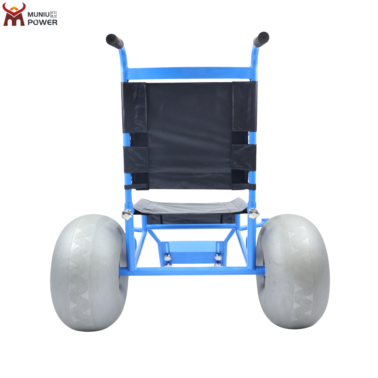 MN-BW01 MUNIU All-terrain Adult Beach Wheelchair for Sale with Balloon Tires for Soft Sand