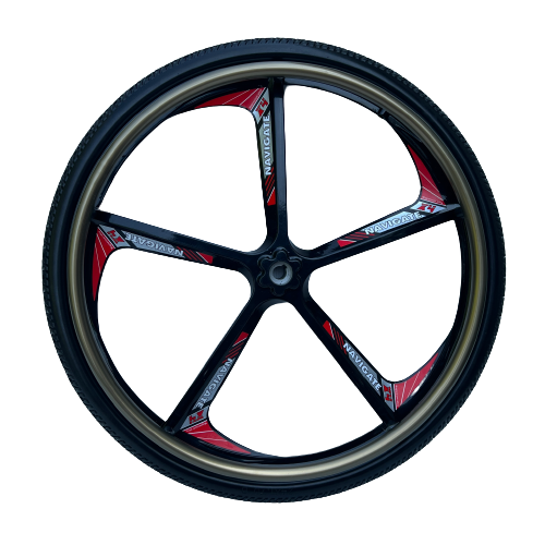 MN20-R9M Magnesium Alloy 5 Spokes Wheelchair Rear Wheel