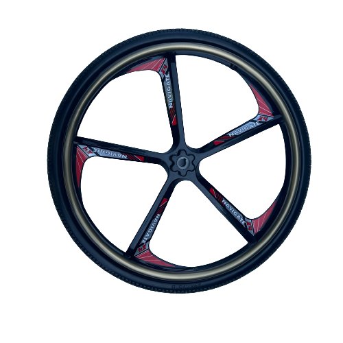 MN20-R9M Magnesium Alloy 5 Spokes Wheelchair Rear Wheel